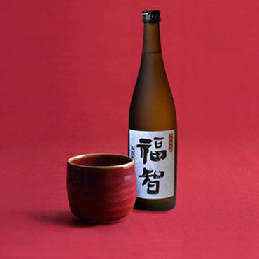 本格麦焼酎「福智」＆上野焼酎杯セット（赤／辰砂）